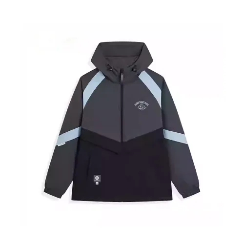 XTEP Basketball Collection Sports Lifestyle Collection Тренчкот Мужской Horn Серый Глубокий Черный Signal Дымчатый Синий