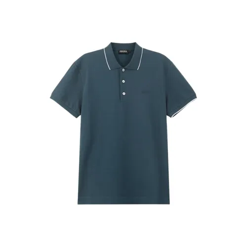 Zegna SS25 Поло Мужское Озеро Вода Синий