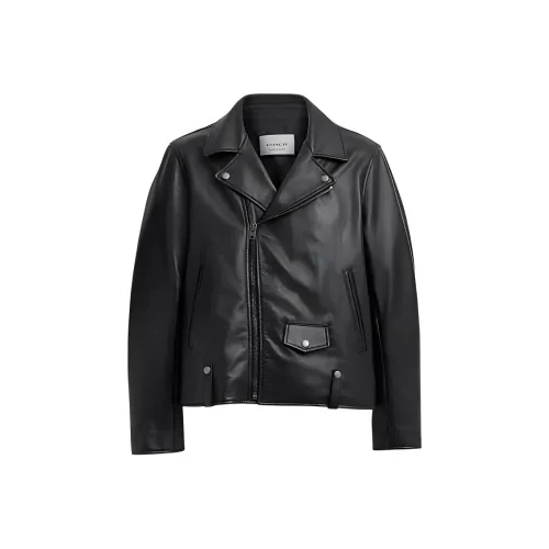 COACH SS24 Кожаная куртка мужская черная