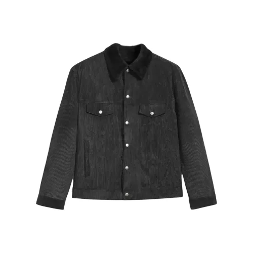 BERLUTI Антрацитовый Серый Мужская Кожаная Куртка