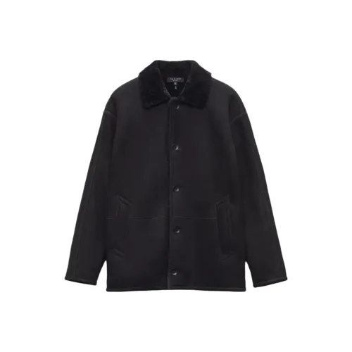 RAG BONE Кожа Куртка Мужская Черная