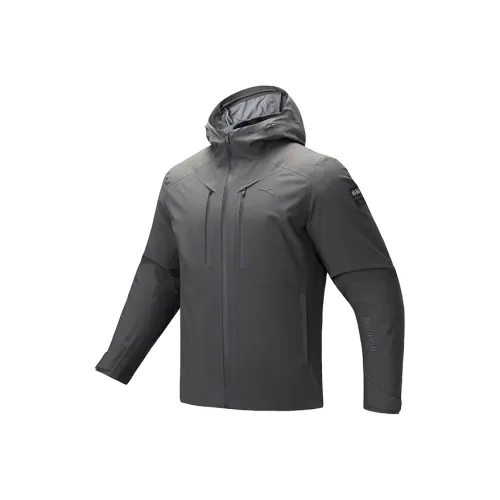 ANTA ZONGXUNXILIE Водонепроницаемый и Ветрозащитный Ветровка Мужской Дымчатый черный Серый
