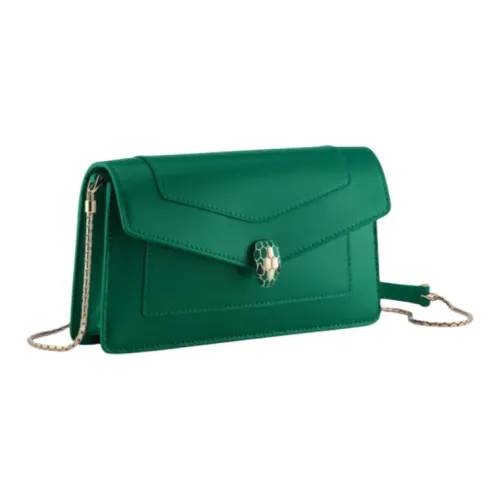 BVLGARI Serpenti Forever Series Телячья кожа Сумка через плечо Женская Зеленая