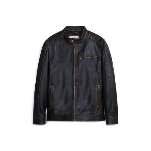 MCS Leather Jacket Men's Dark Coffee
