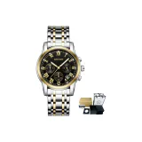 Стальной браслет, двухцветный, черный