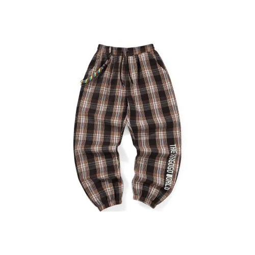 XXGOGO Кофейная клетка Унисекс Повседневные брюки