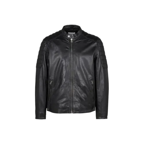 Pepe Jeans Черные Мужские Кожаные Куртки
