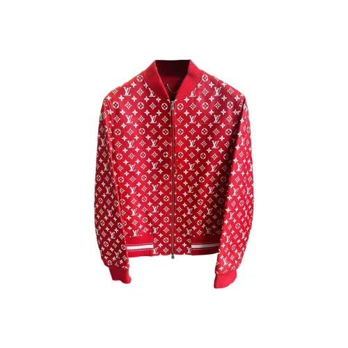 LOUIS VUITTON FW21 Кожаная куртка мужская красного цвета