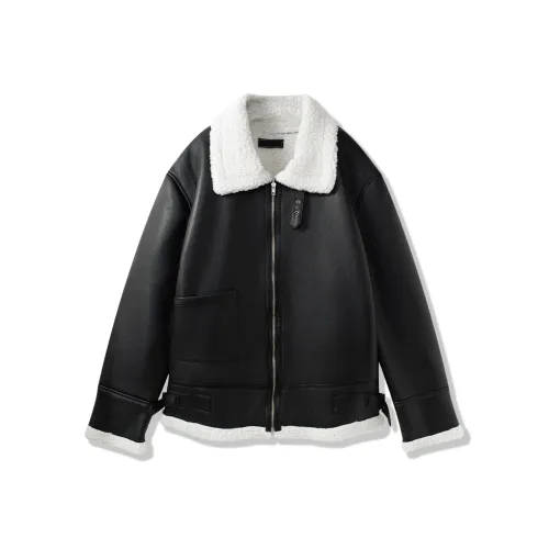 SHANTREE Кожа Куртка Унисекс Черный