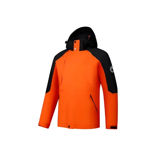 QIAODAN Тренчкот Мужской Aurora Оранжевый Черный