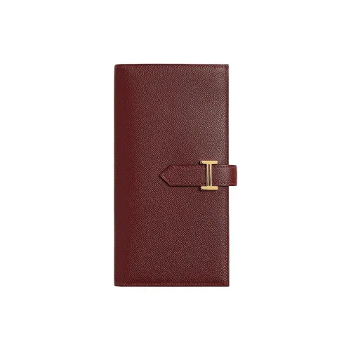 HERMES Bearn Madame Телячья кожа Кошелек Женские 55 Руж H HERMES Красный