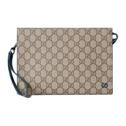 GUCCI GG Supreme Canvas Clutch Унисекс Бежевый и Темно-коричневый
