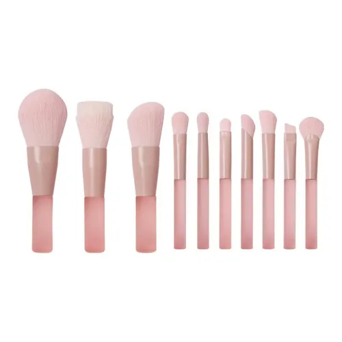 FANHUASENLIN 10 шт Половина сахара Персик Мини Набор Кисти для макияжа Контуринг Основа Фиксирующий Чистка Портативный