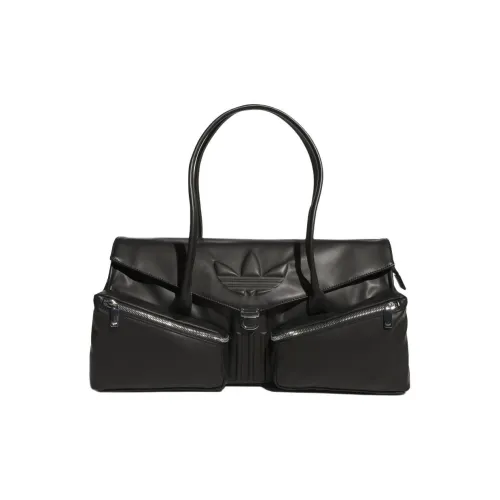 Adidas Originals Полиуретан Длинный Ручка Сумка Сумка через плечо Большая Женская Черная