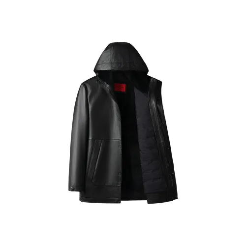 PIERRE CARDIN Кожа Куртка Мужская Черная