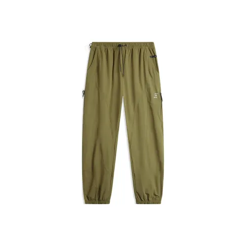 LINING x Nine Point Nine Sports trend series Вязаные тренировочные брюки мужские цвет ящерица коричневый