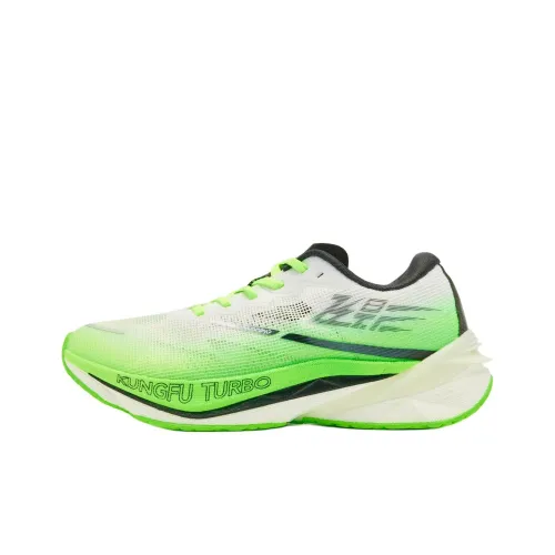 QIAODAN Противоскользящие амортизаторы низкого профиля для детских беговых кроссовок белые и зеленые