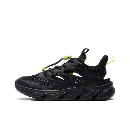 361°KIDS' Повседневный Низкий Топ Угольный Черный/Флуоресцентный Зеленый Мягкий Зеленый Школьный