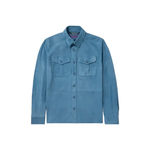 Ralph Lauren кожаная куртка мужская синяя