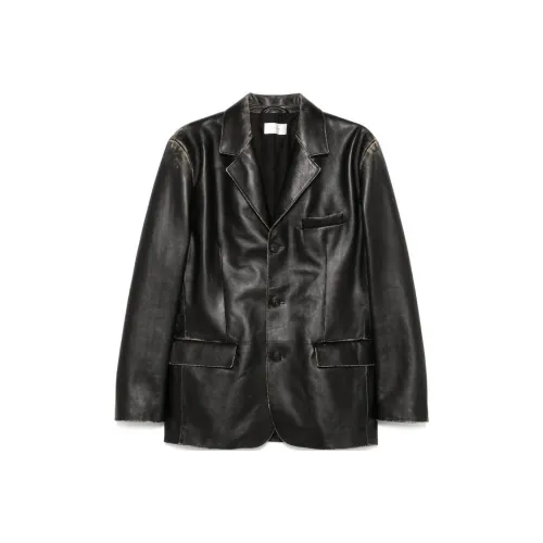 THE ROW Кожа Куртка Мужская Черная