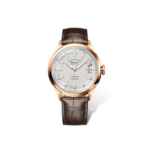 BORMAN Автоматический механический механизм кожаный ремешок часы для мужчин зеленый циферблат