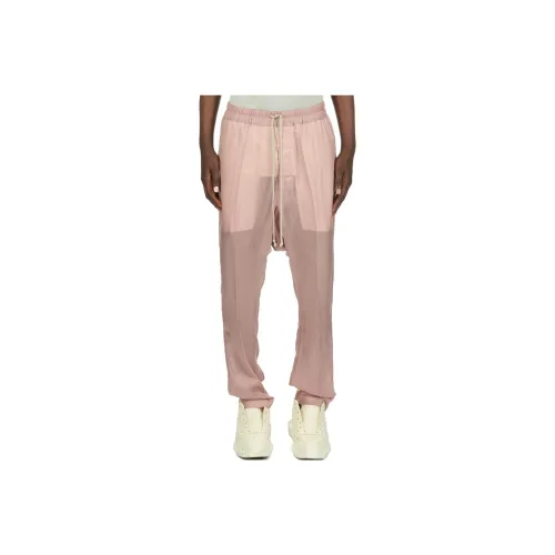 RICK OWENS совместный бренд RO Lido Шнур Длинный Купро Japonette Повседневные брюки Мужские Розовые