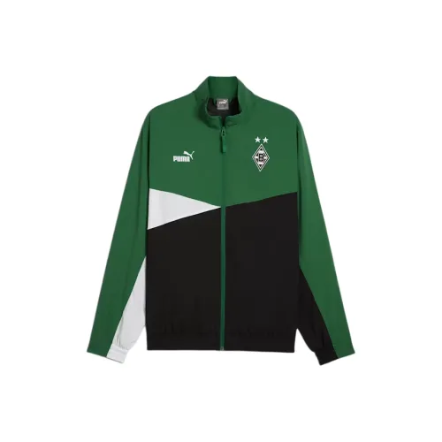 PUMA Borussia Mönchengladbach FW24 Куртки и Пальто Мужской Черный Белый Зеленый
