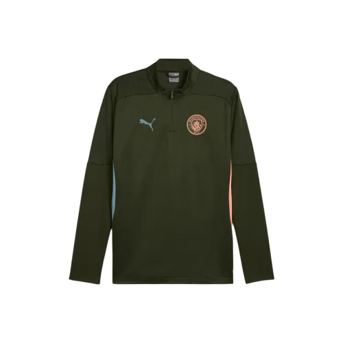 PUMA Manchester City Quarter Zip FW24 Куртки и Пальто Мужской Зеленый