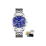 Стальной браслет, серебристо-синий