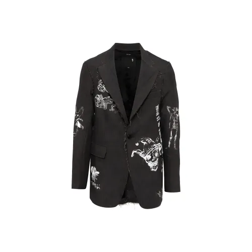 R13 SS24 Куртки Пальто Мужской Темно-Серый