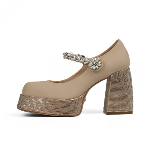 TIHOO Грубый каблук Мэри Джейн Женские туфли