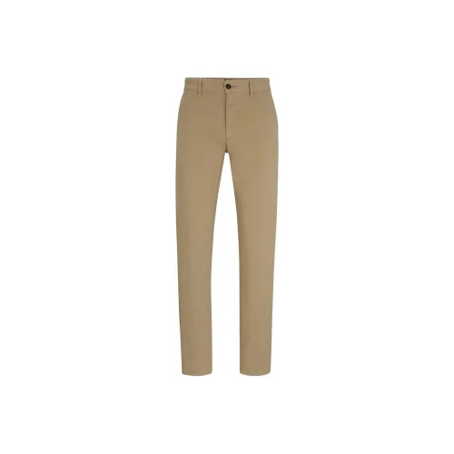 Hugo Boss Slim Fit Chinos из эластичного хлопка сатин повседневные брюки мужской хаки