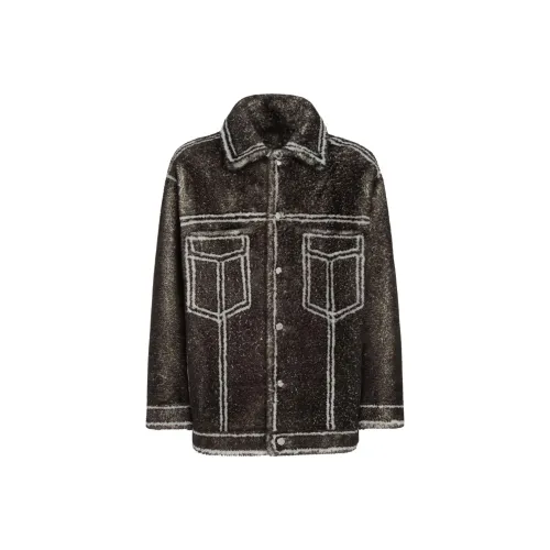 FENDI Кожа Куртка Мужская Черная