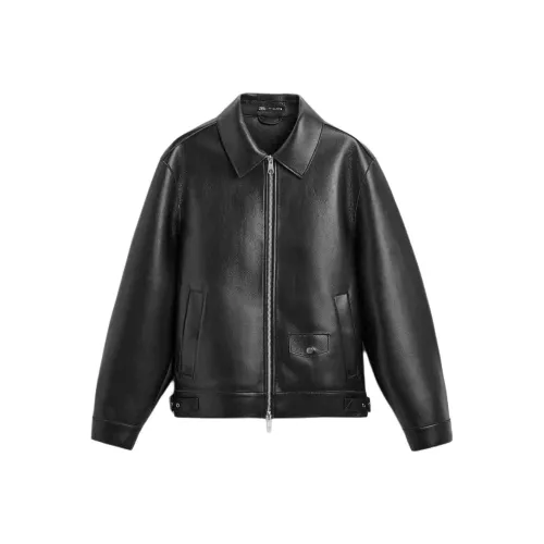ZARA Черные Мужские Кожаные Куртки