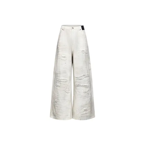 BLINDNOPLAN Повседневные брюки Унисекс Промытый Грязно-белый