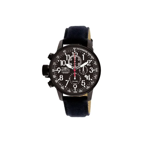 INVICTA Мужские часы Кварцевый механизм Тканевый ремешок 46 мм Черный циферблат