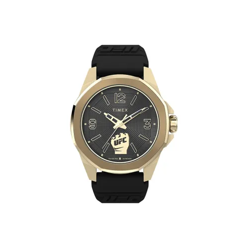 TIMEX Мужские часы Кварцевый механизм Силиконовый ремешок Черный циферблат