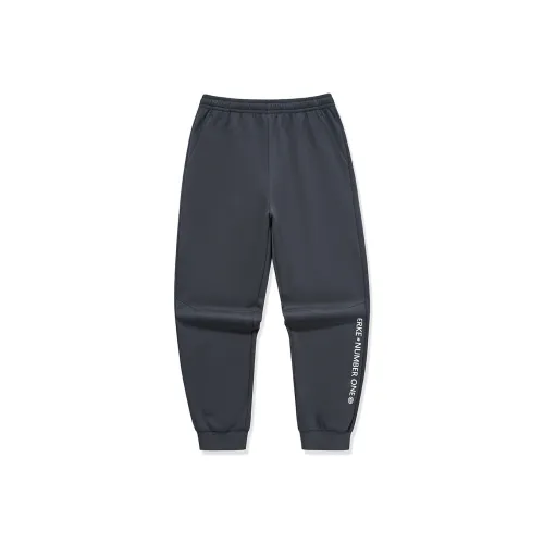 Erke Life Collection Sports Life Collection Вязаные тренировочные брюки Мужские Бесконечные Depression Серый