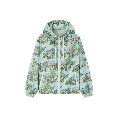 DEGAIA SS25 Куртки Пальто Мужской Светло-Синий Растение