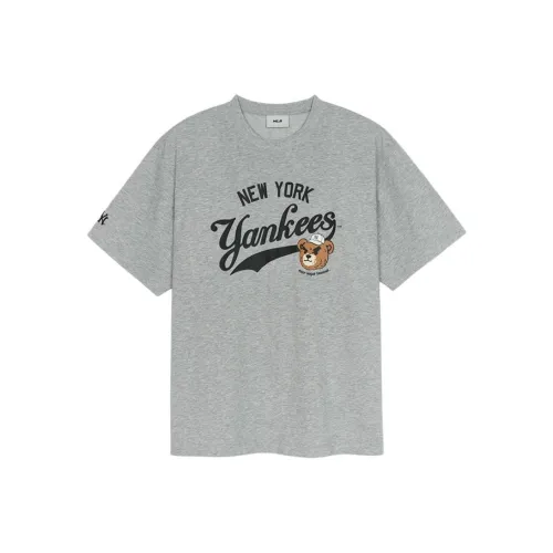 MLB Base Logo Frowning Bear Collection New York Yankees SS25 T-Shirt Unisex Standard Photinia Gray