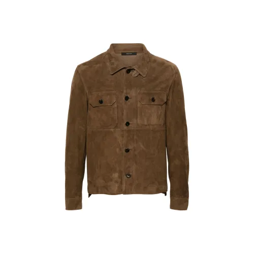 TOM FORD FW24 Кожа Куртка Мужская Mocha