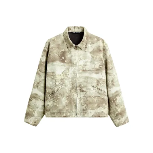 ZARA Куртки и Пальто Мужской Светлый Хаки