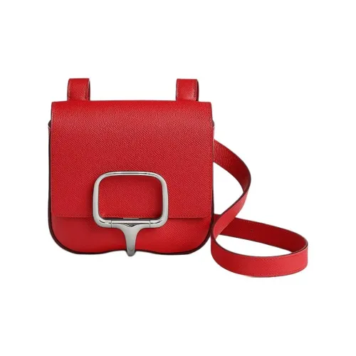 HERMES Della Cavalleria Epsom Телячья кожа Сумка через плечо Сумка на плечо Мини Женская Красный Светлый