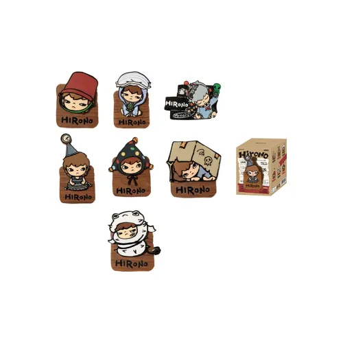 POP MART Коллаборация Hirono Echo Коллекция Магнит для холодильника Clips Слепые коробки Один Mystery Коробка Целая коробка 6 шт