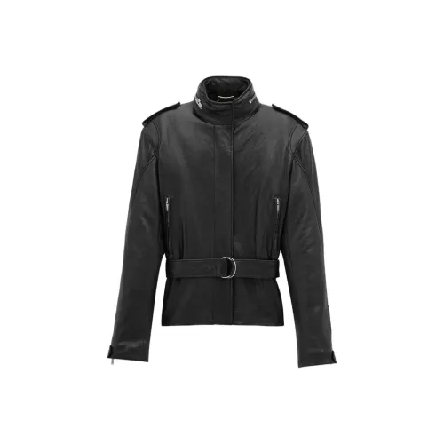 SAINT LAURENT Кожа Куртка Мужская Черная
