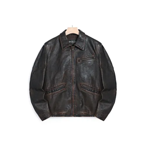 MCS Leather Jacket Men's Dark Coffee