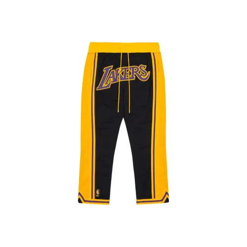 Mitchell Ness Черный Желтый Мужские Повседневные Штаны