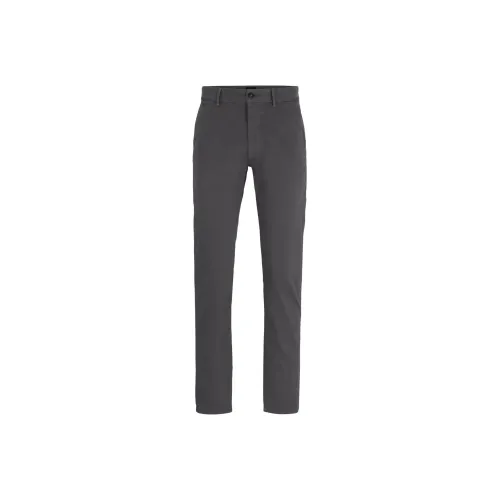 Hugo Boss Slim Fit Chinos из эластичного хлопка сатин повседневные брюки мужской серый