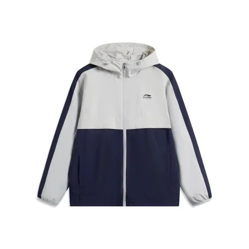 LINING Sports Life Collection Тренчкот Мужской Спокойный Серый Морской Синий