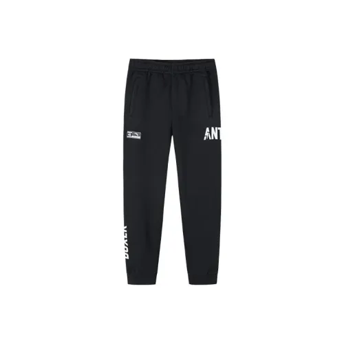 ANTA Variety Тренировки Коллекция Вязаные Тренировочные Штаны Мужские Основной Черный Чисто Белый
